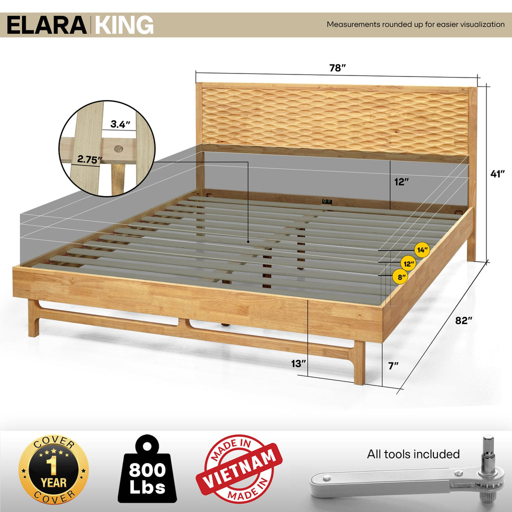 The Emma Solid Wood Bed Frame
