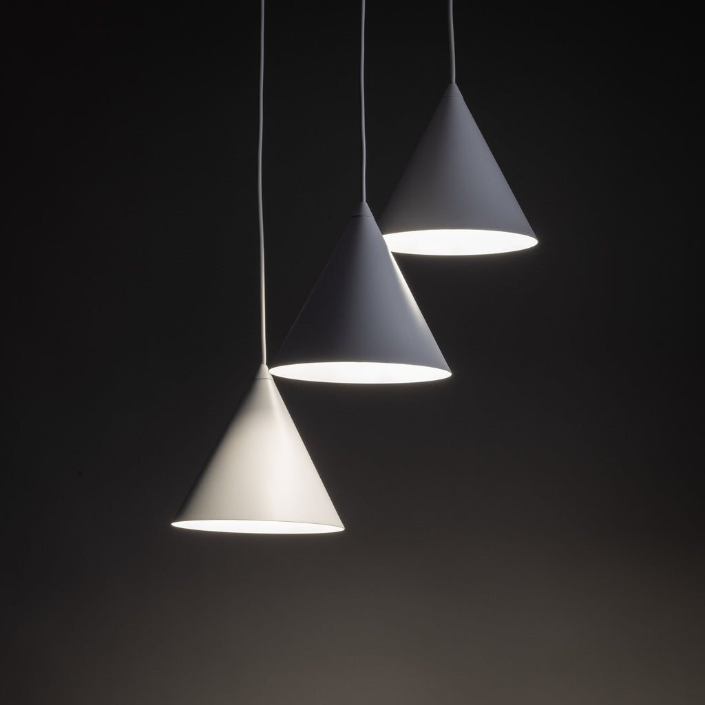 CONO 3-Light Steel Cone Pendant for Kitchen Island & Dining Table