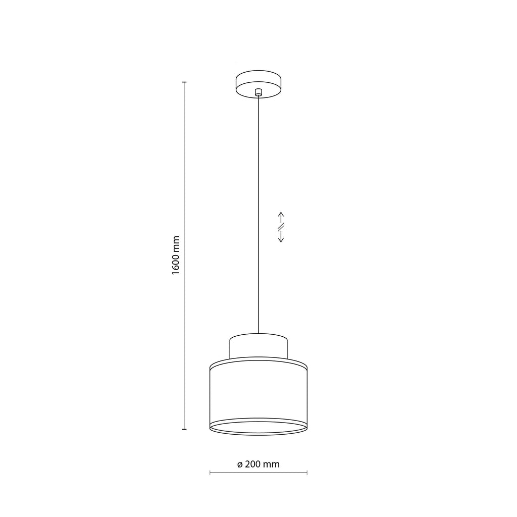DUO White Linen & Jute Cylinder Pendant Light for Kitchen Island & Dining