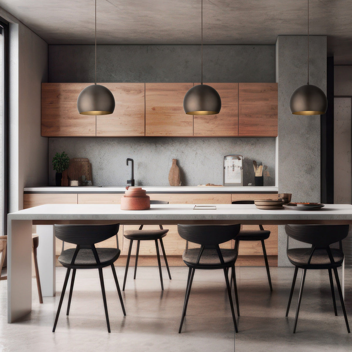 ZOE Mid-Century Modern Dome Pendant Light for Kitchen Island & Dining Table