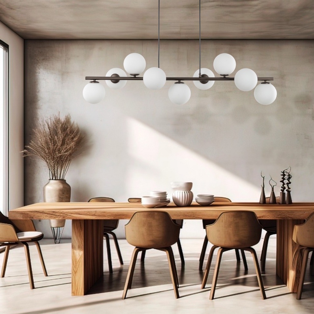 ESTERA 9-Light Scandinavian Glass Pendant Light for Dining Table & Modern Interiors