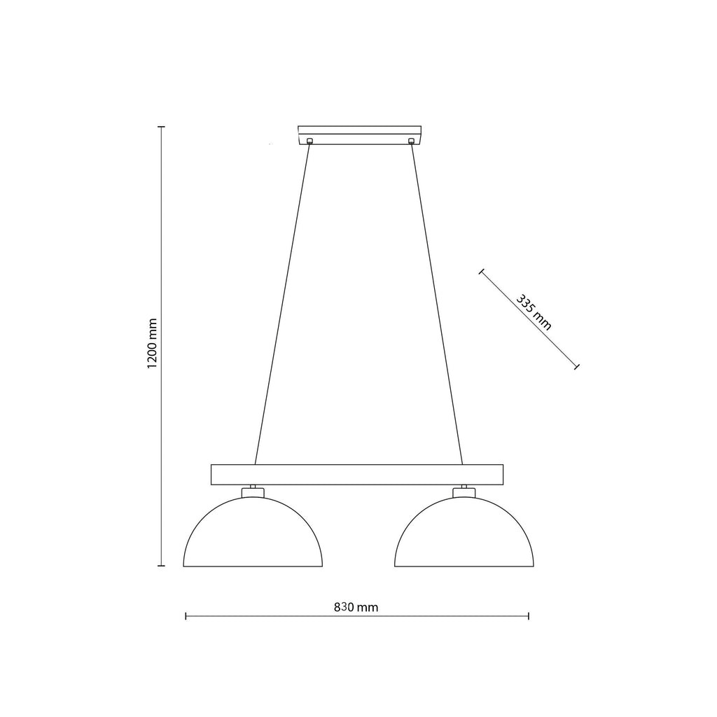 OSLO 2-Light Scandinavian Pendant Light for Kitchen Island, Dining Table & Modern Interiors
