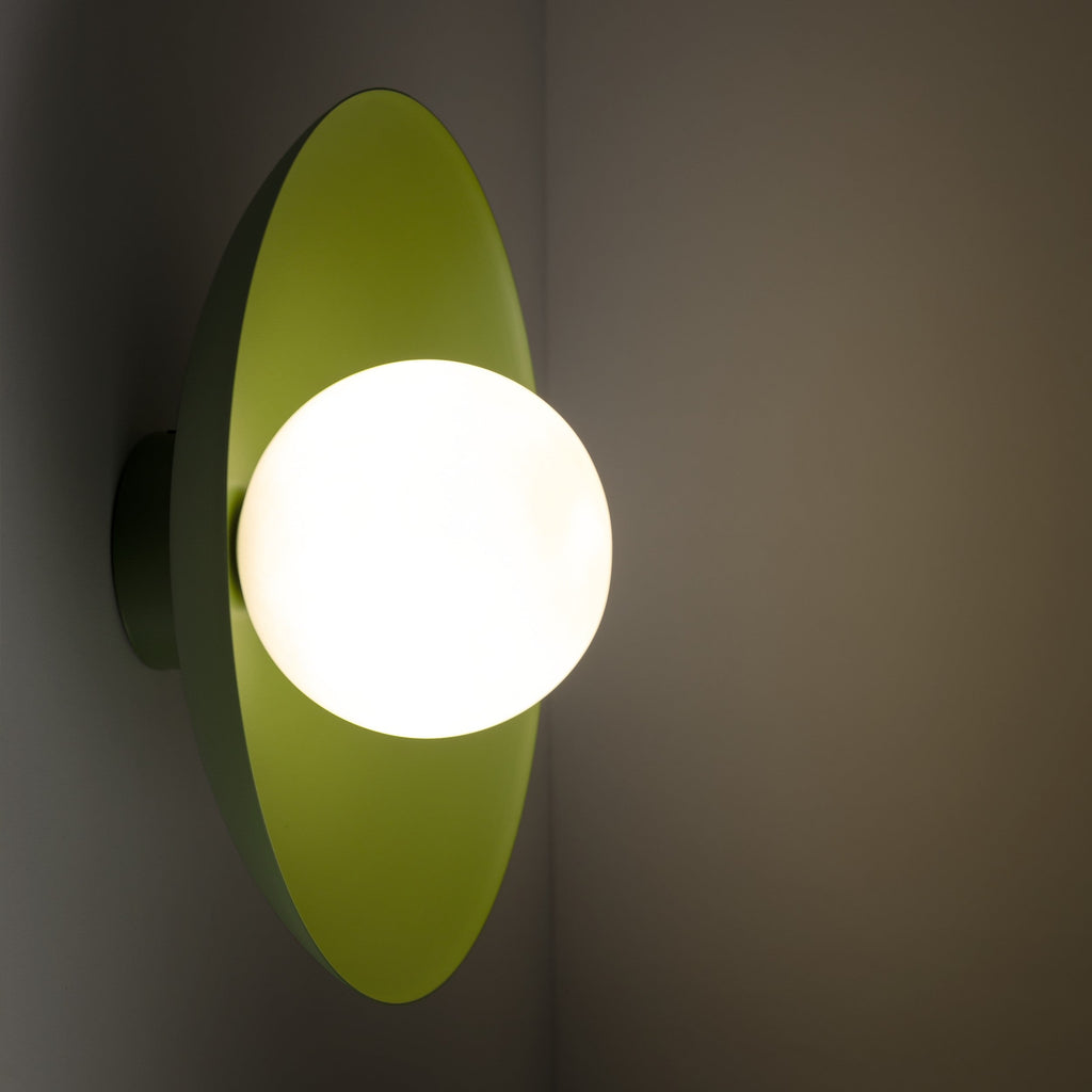 SLATE Opal Glass Wall Sconce & Flush Mount for Bedroom, Hallway & Kitchen