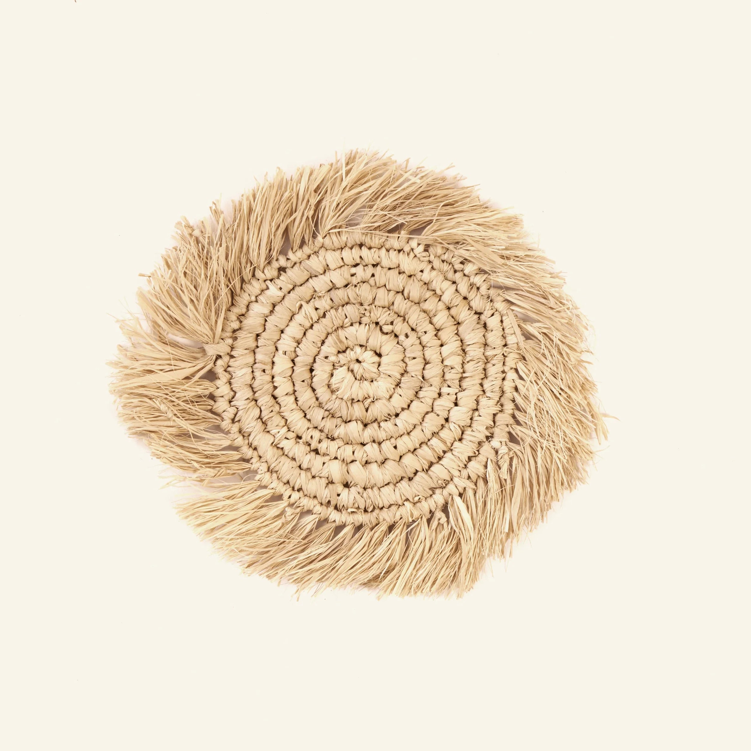 The Fringe Raffia Coaster - Natural