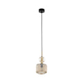 SOPHIA Green & Cognac Ribbed Glass Mini Pendant for Kitchen Island