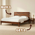 Emery Solid Wood Bed Frame & Nightstand