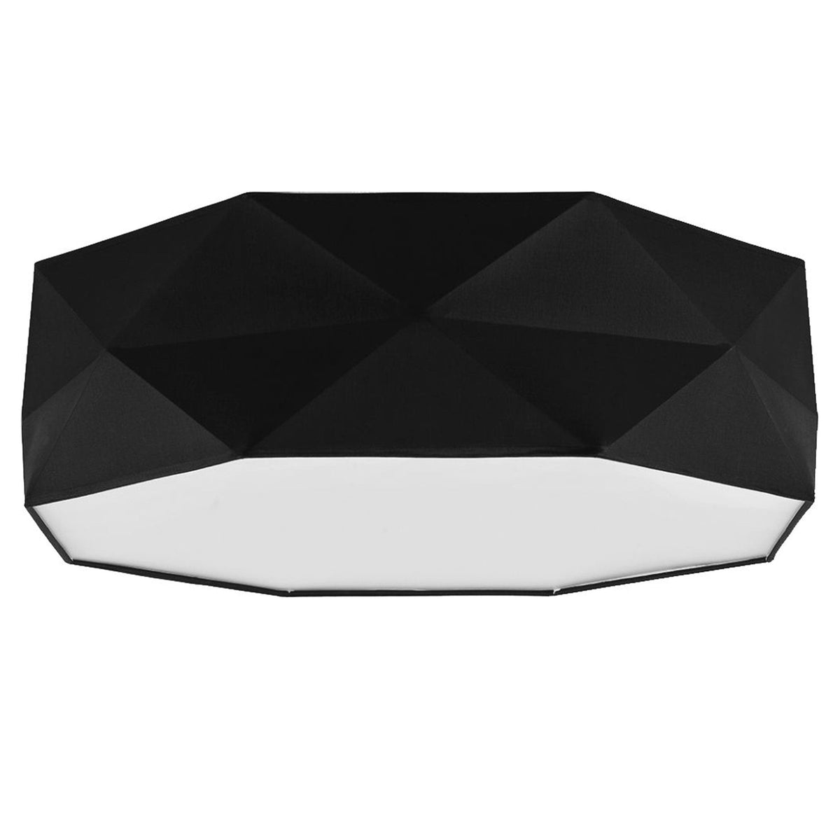 KANTOOR Black Linen Origami Flush Mount Ceiling Light for Bedroom, Office & Hallway