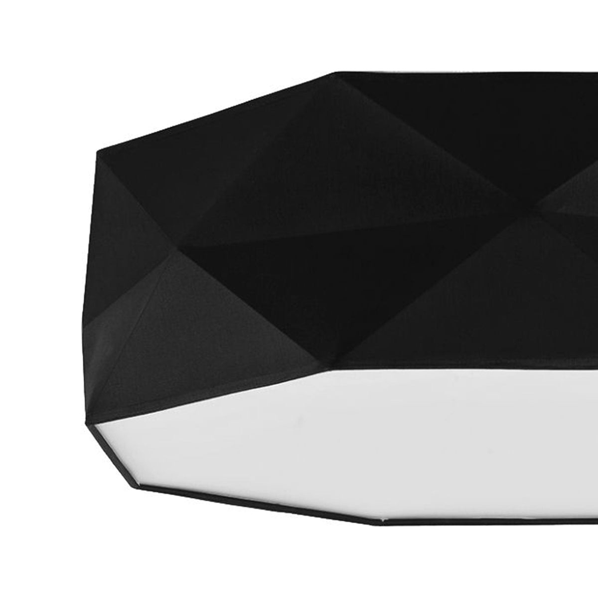 KANTOOR Black Linen Origami Flush Mount Ceiling Light for Bedroom, Office & Hallway