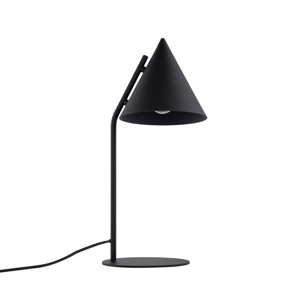 CONO Black Modern Minimalist Table Lamp for Bedroom & Nightstand