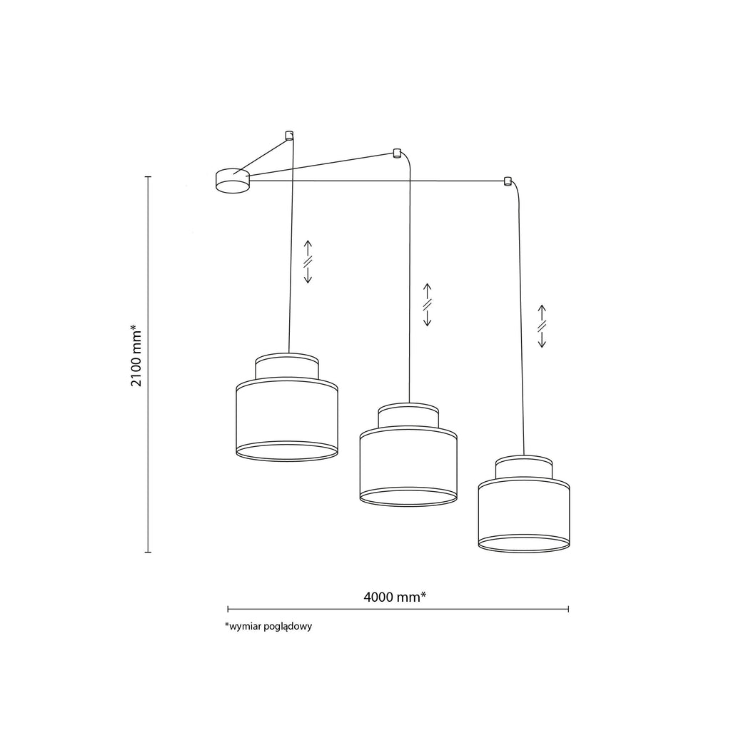 DUO Jute Adjustable 3-Light Pendant for Dining Table & Kitchen Island