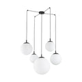 ESME White Opal Glass 5-Light Spider Pendant for Dining Table, Stairwell & Living Room