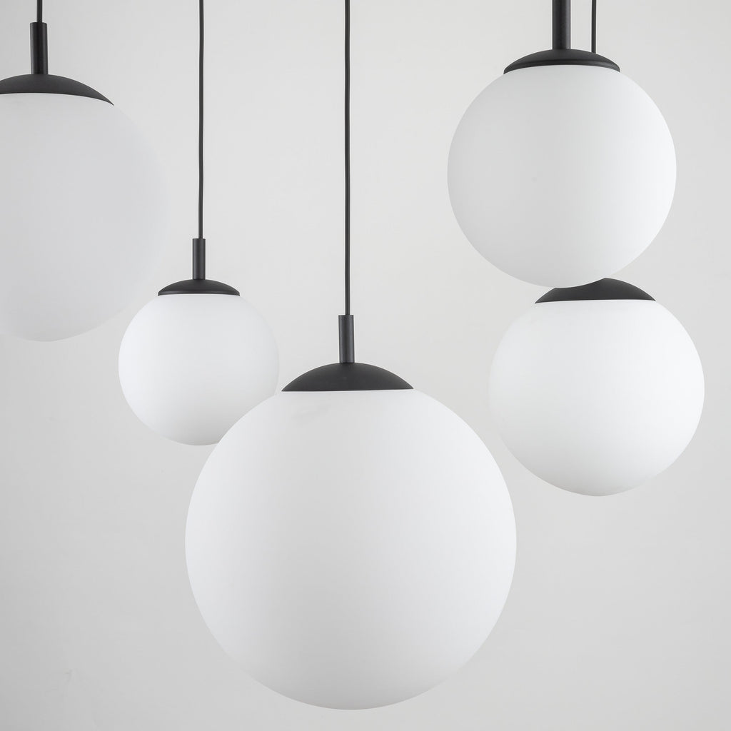 ESME White Opal Glass 5-Light Spider Pendant for Dining Table, Stairwell & Living Room