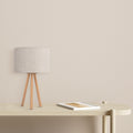 TOKYO Natural Linen & Wood Tripod Table Lamp for Bedroom & Nightstand