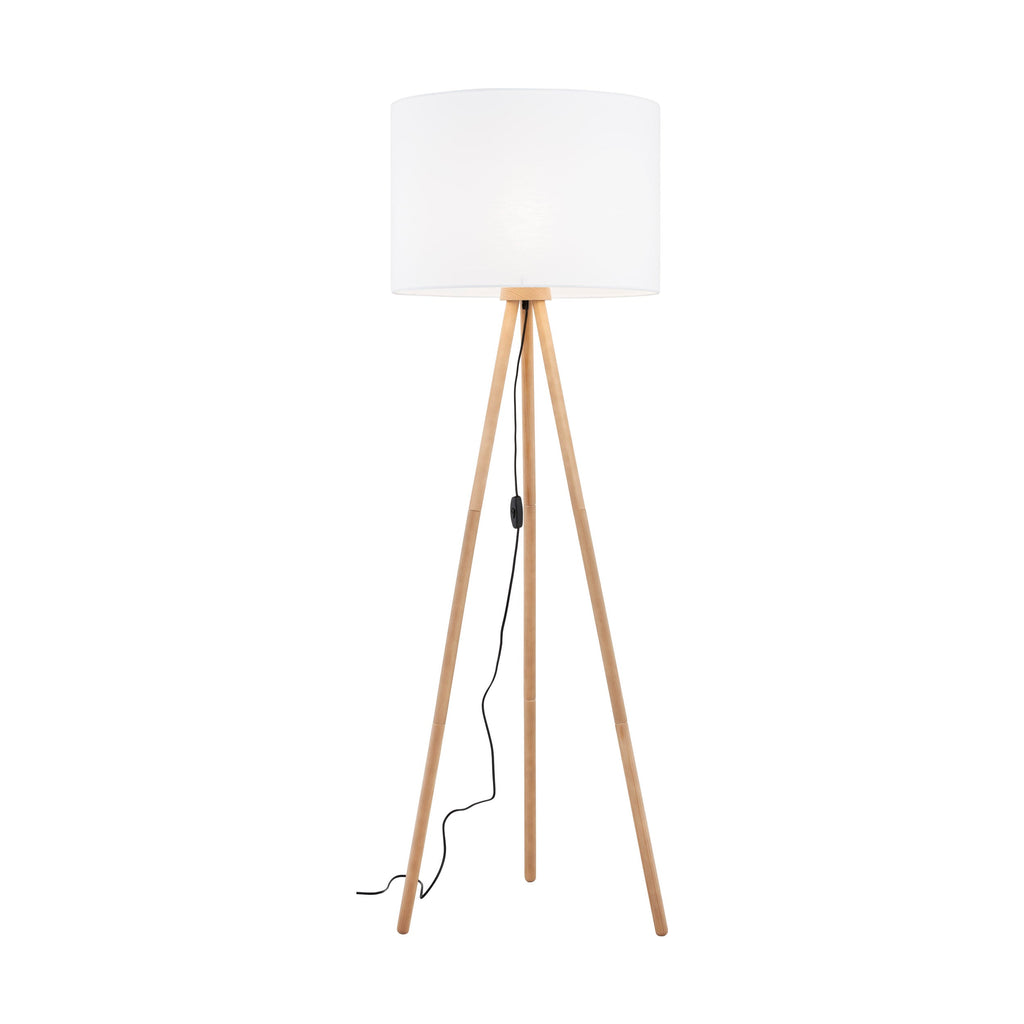 TOKYO Wood & Linen Floor Lamp for Living Room & Bedroom