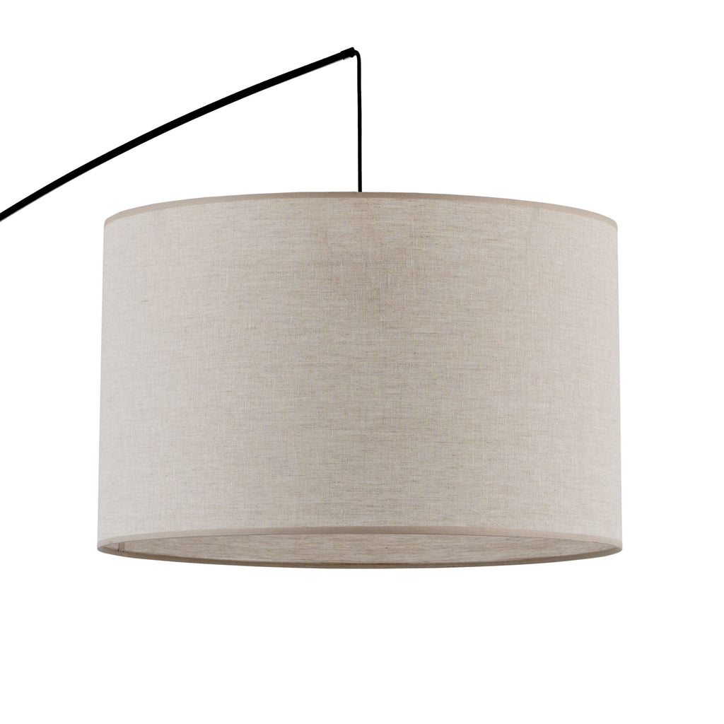MOBY Extra Large Beige Linen Arc Floor Lamp for Living Room & Sofa