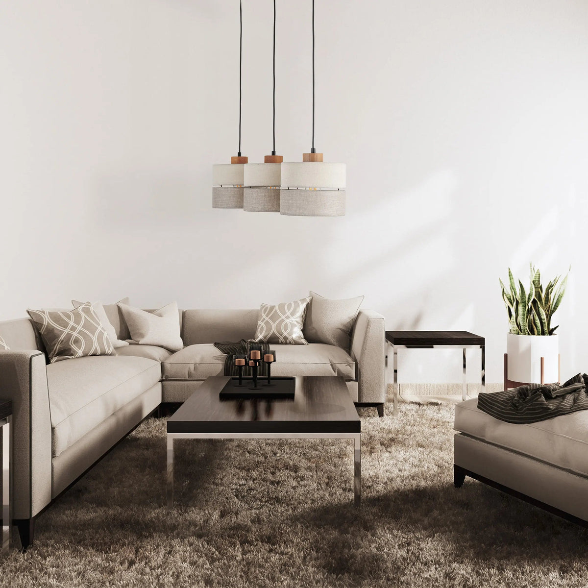 Eco Scandinavian 3-Light Pendant for Kitchen Island & Dining Table