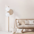 PULSE Pine, Jute & Linen 3-Light Floor Lamp for Living Room, Bedroom & Reading Corner