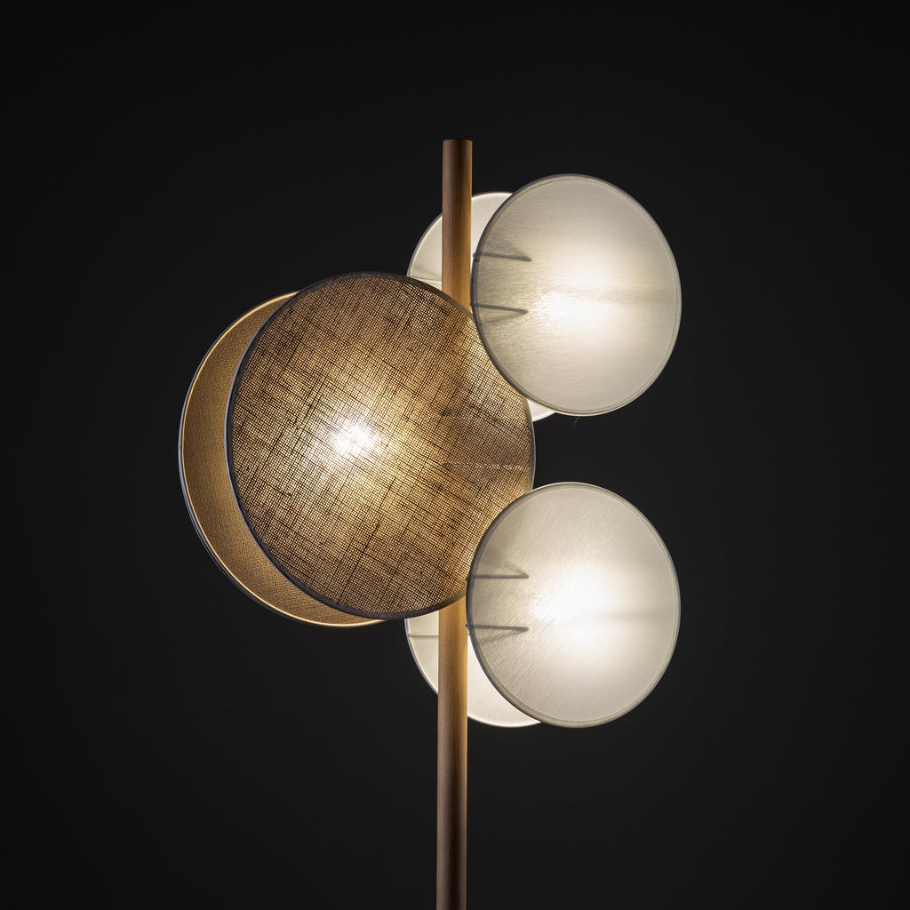 PULSE Pine, Jute & Linen 3-Light Floor Lamp for Living Room, Bedroom & Reading Corner