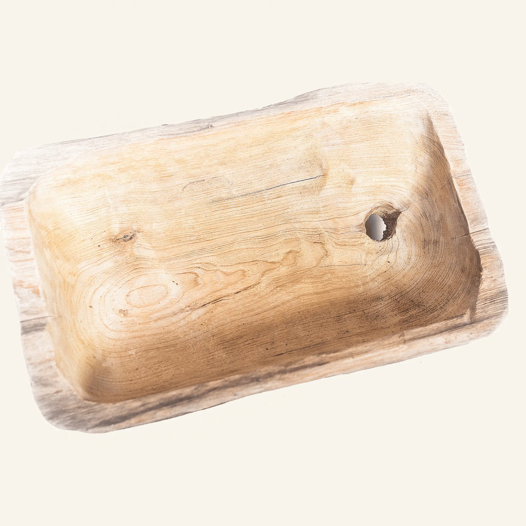 Square bowl in recycled teak
