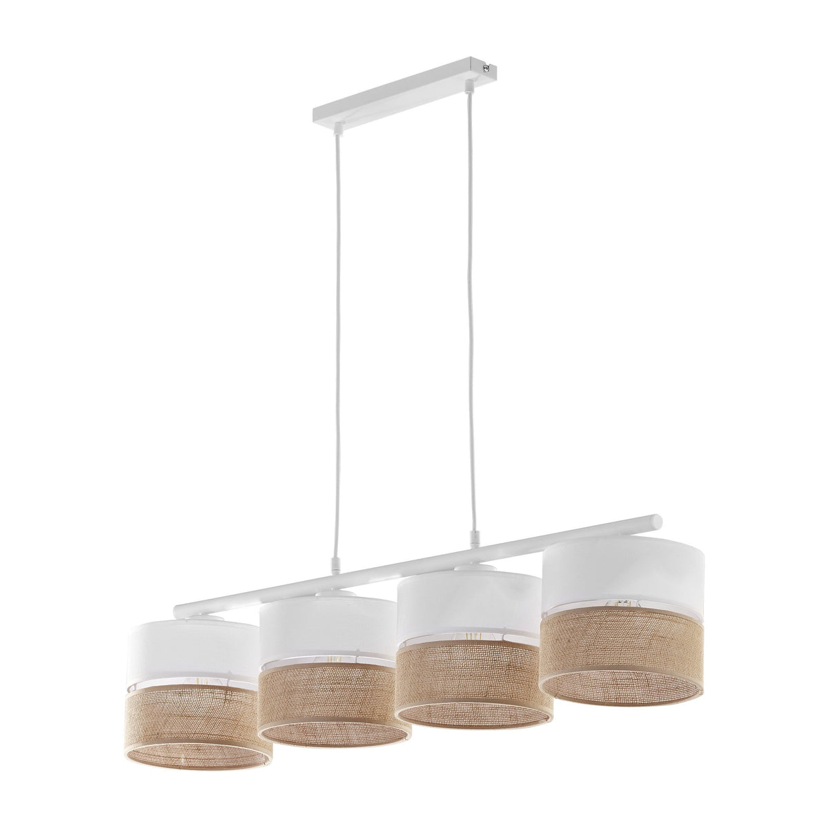 Linobianco 4-Light Linen Pendant Light for Kitchen Island & Dining Table