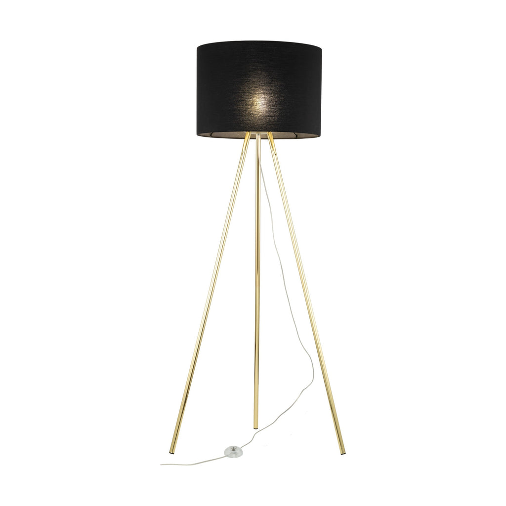 UMBERTO Black Modern Floor Lamp for Living Room & Bedroom (Clearance)