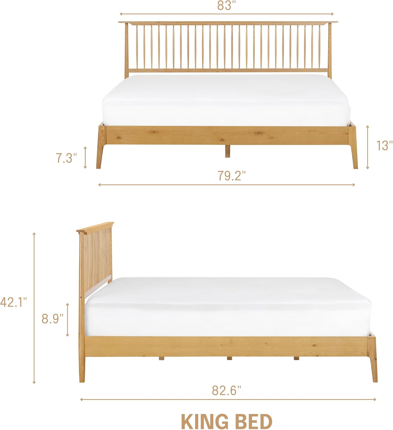 The Raleigh Solid Wood Bed Frame