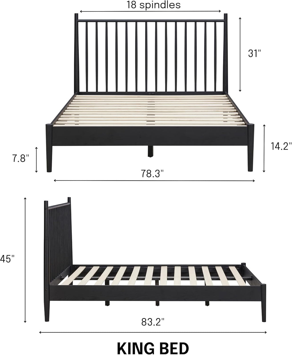 The Indra Wooden Bed Frame