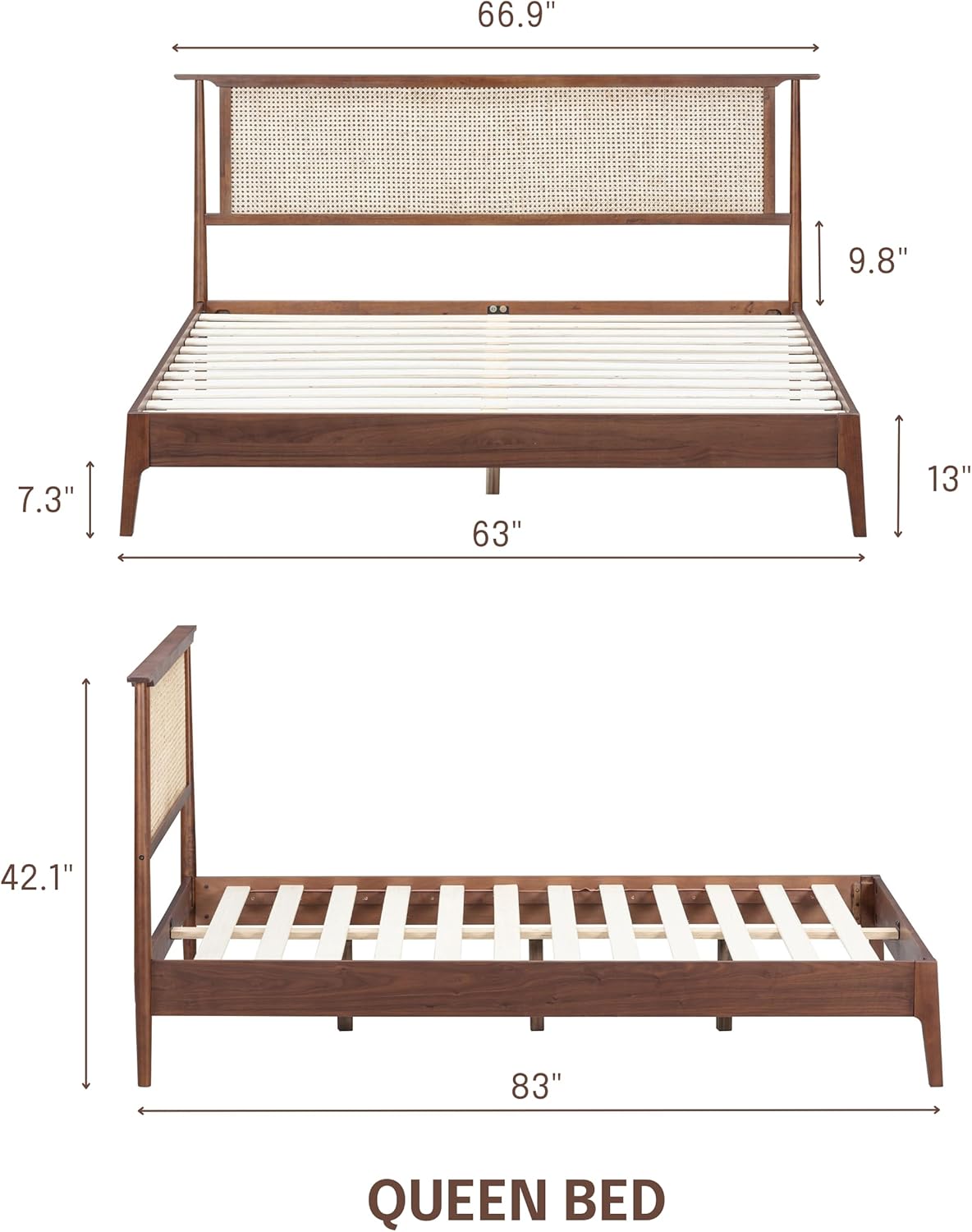 The Riven Natural Rattan Bed Frame