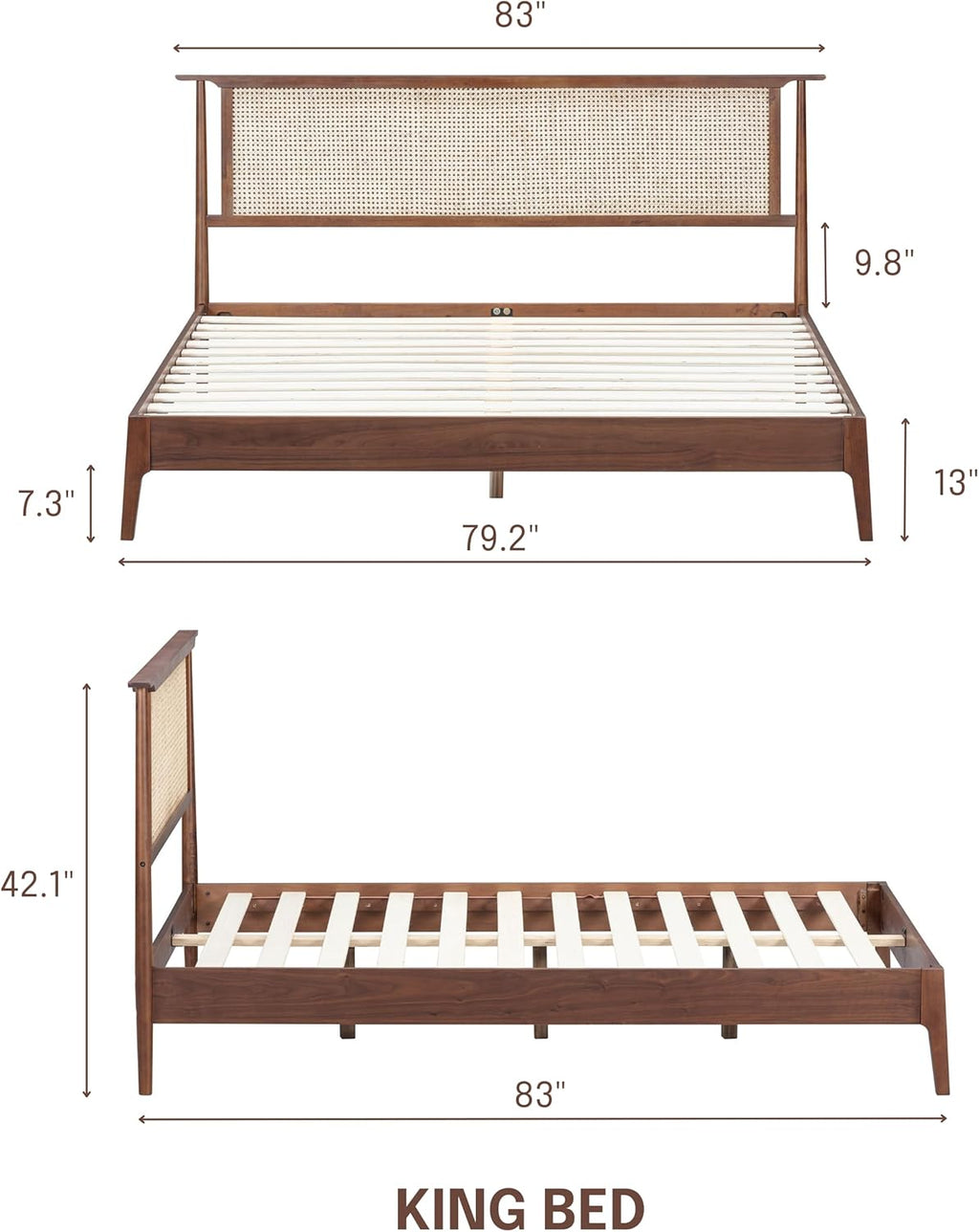 The Riven Natural Rattan Bed Frame