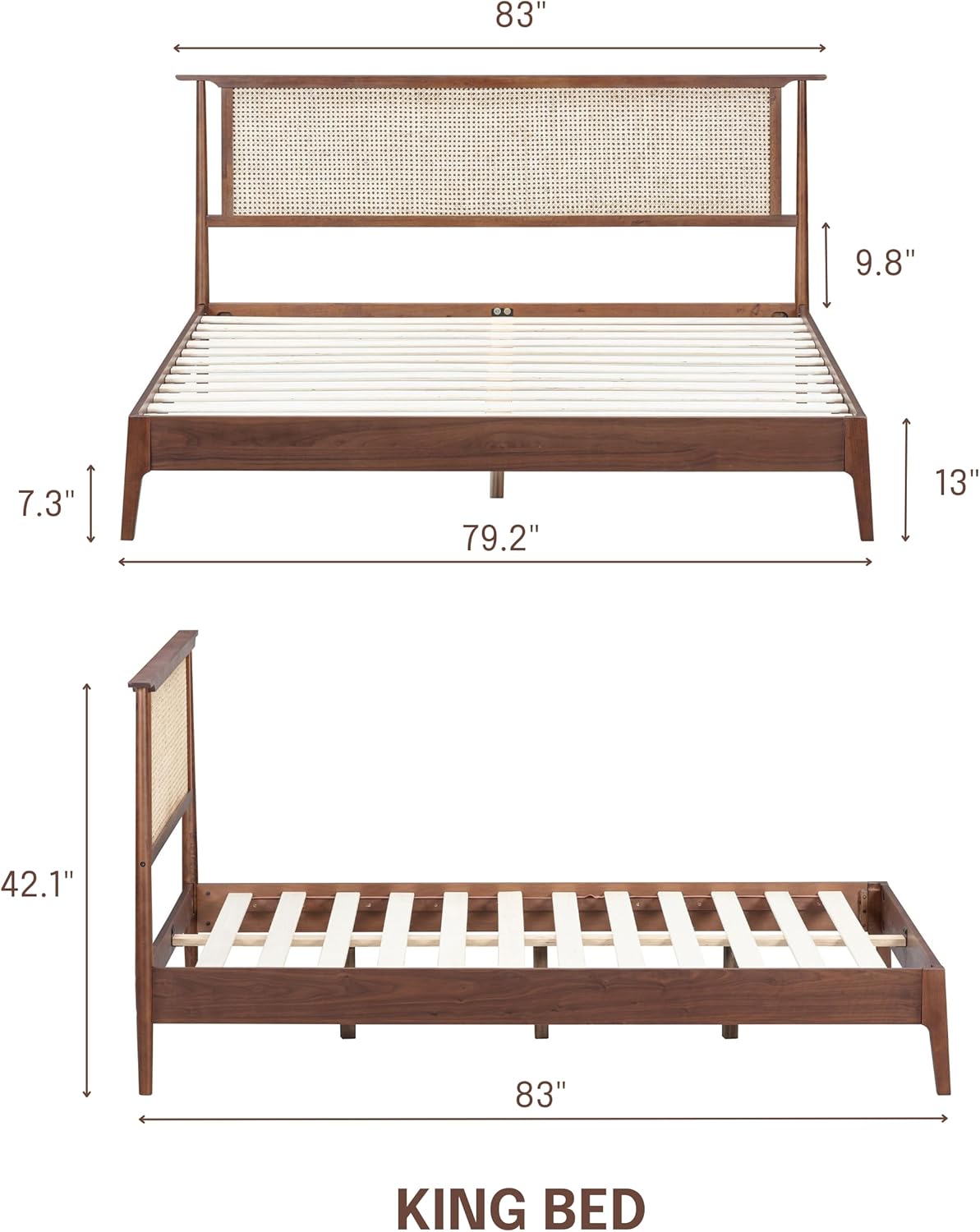 The Riven Natural Rattan Bed Frame