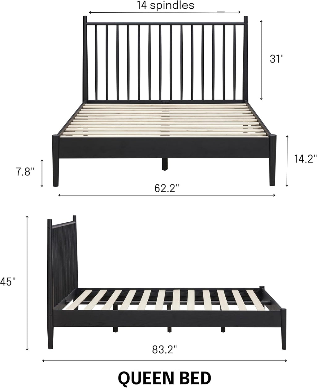 The Indra Wooden Bed Frame