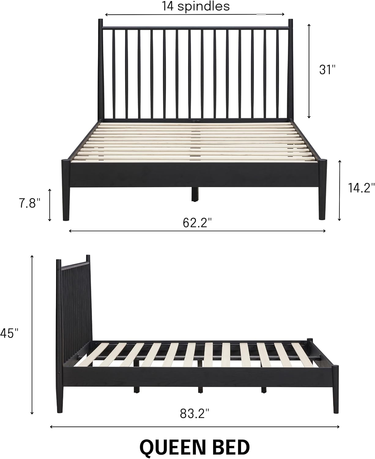 The Indra Wooden Bed Frame