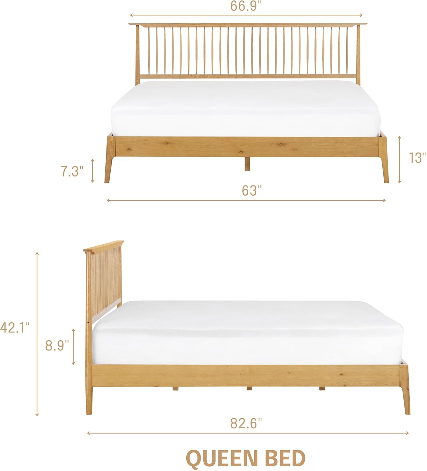 The Raleigh Solid Wood Bed Frame