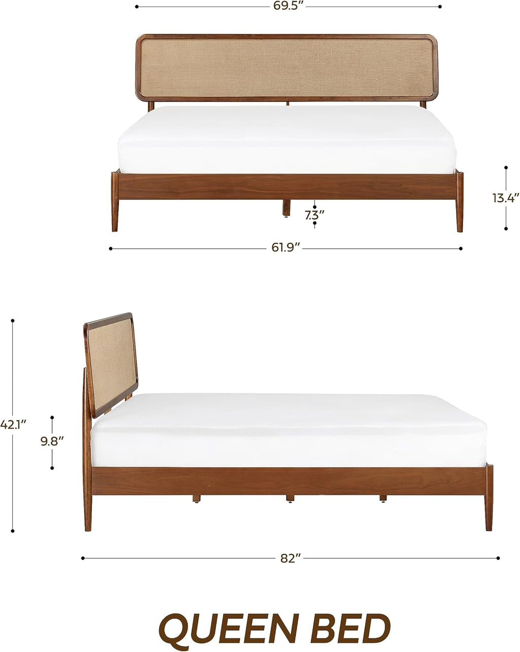 The Larkin Solid Wood Bed Frame