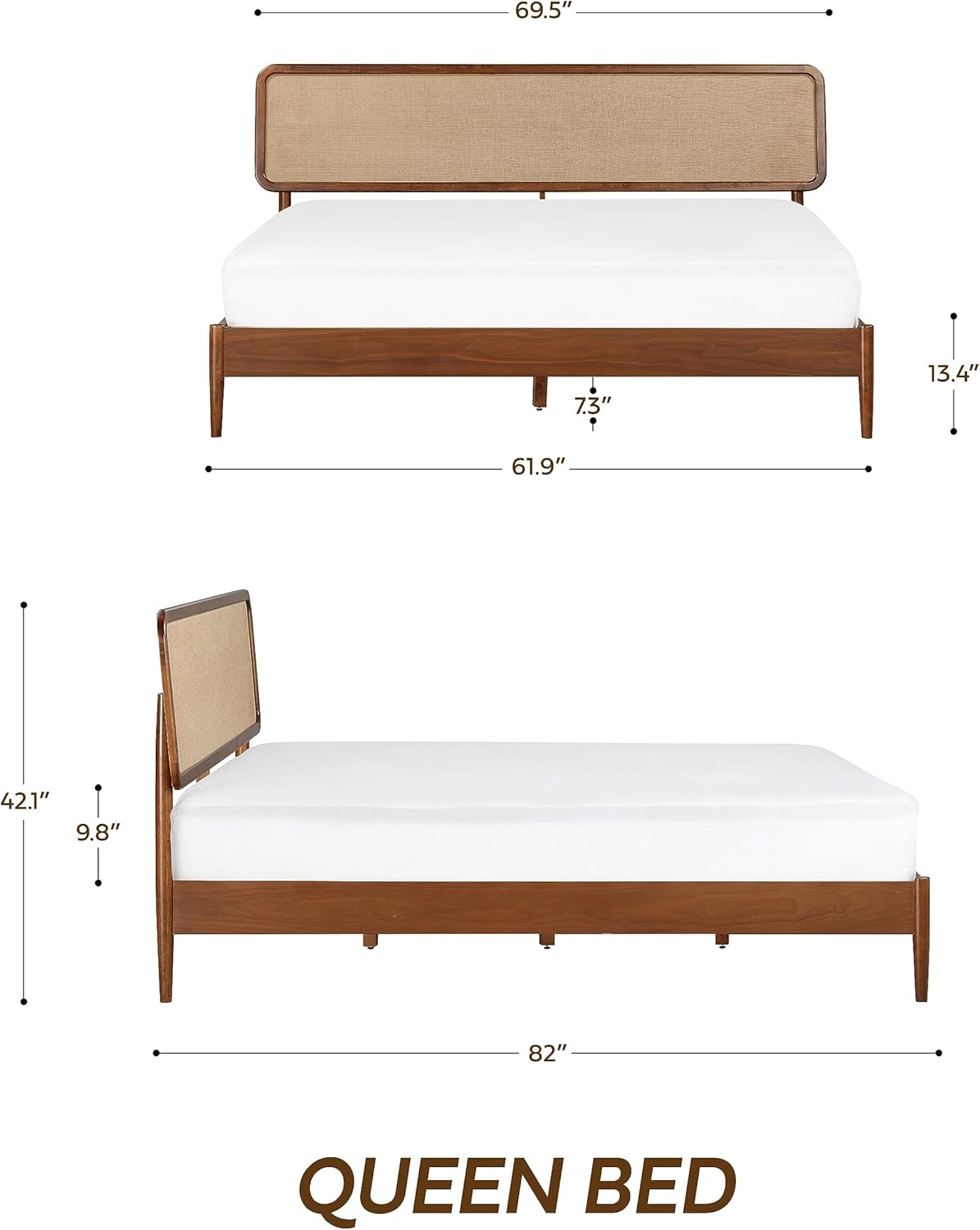 The Larkin Solid Wood Bed Frame