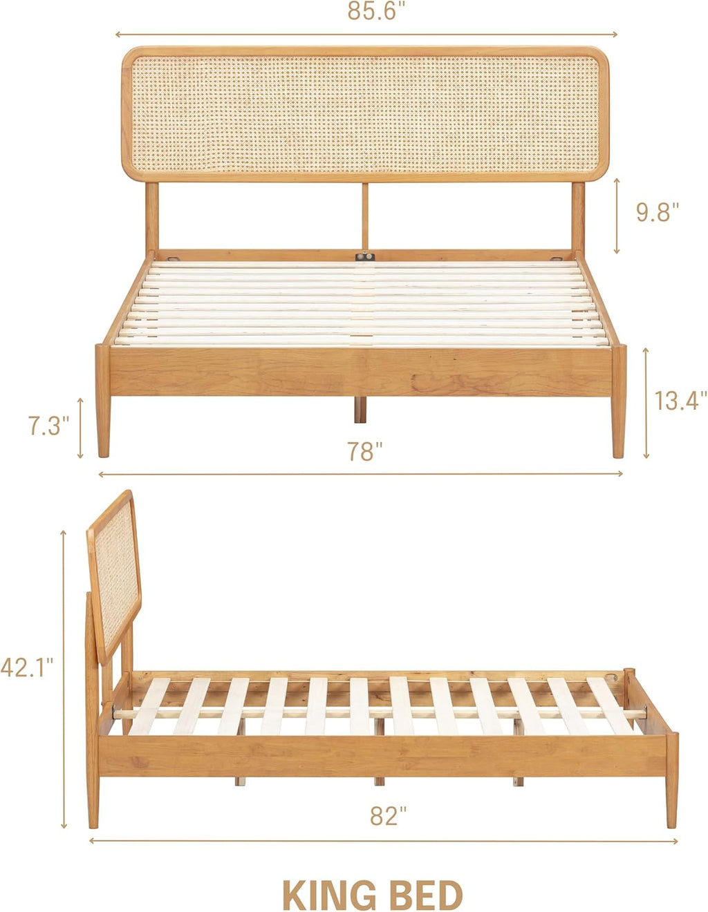 The Lucerne Natural Rattan Bed Frame