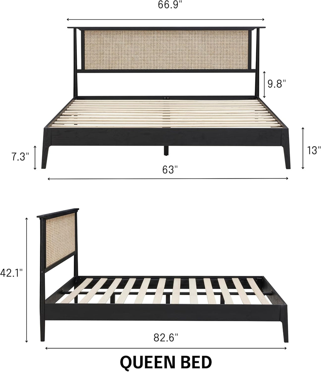 The Riven Natural Rattan Bed Frame