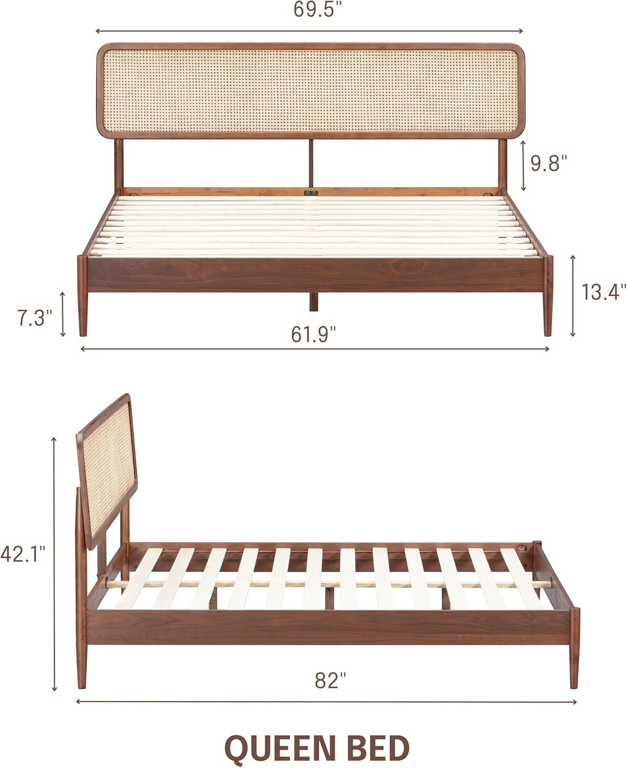 The Lucerne Natural Rattan Bed Frame