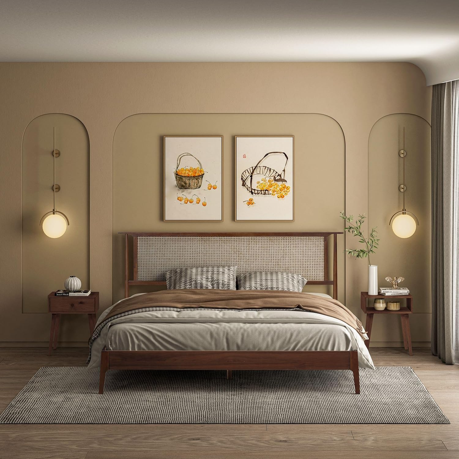 The Riven Natural Rattan Bed Frame