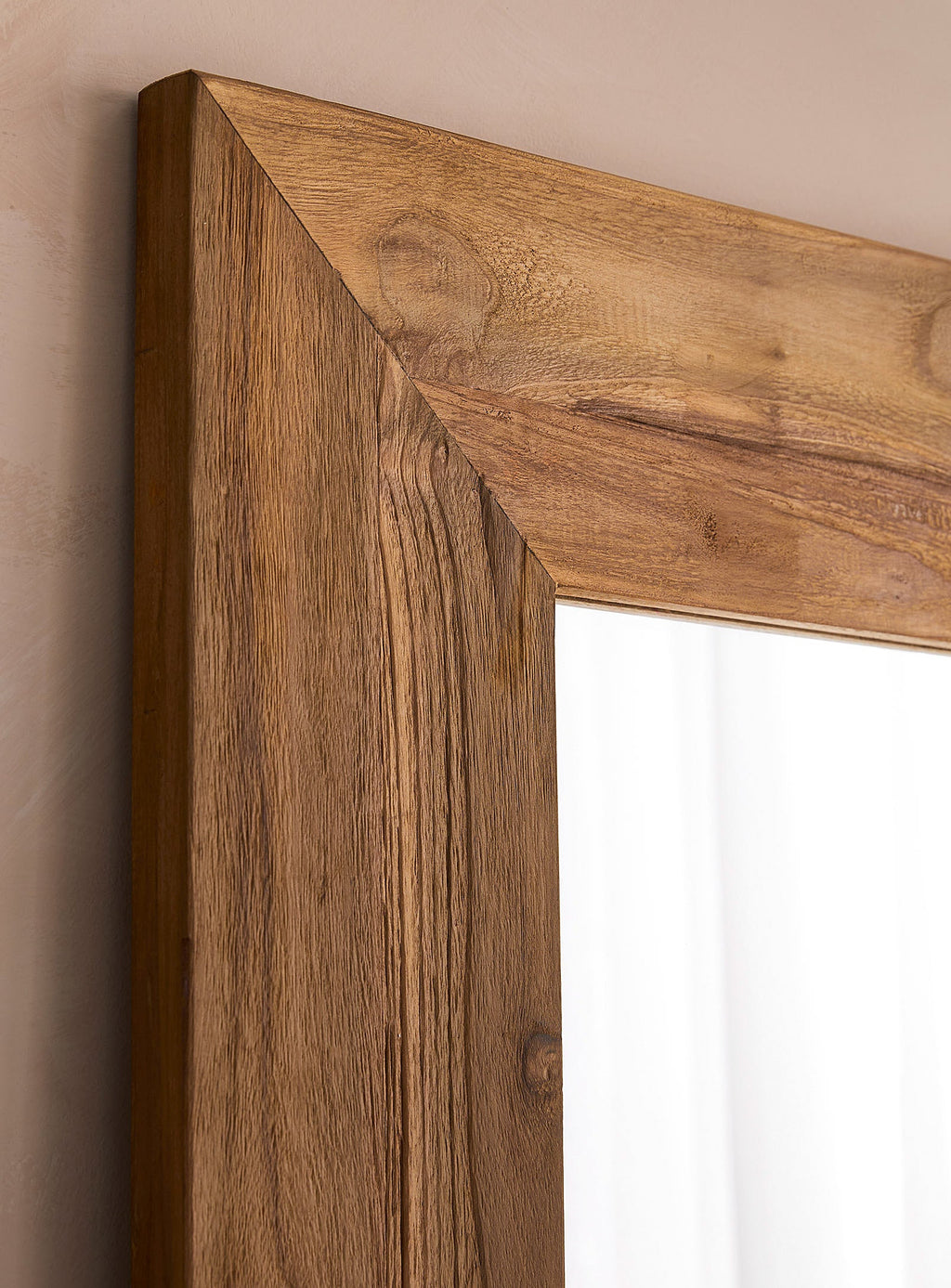 Recycled teak mirror