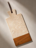 NEW Rectangular Cutting  Board in White Marble and Teak Wood