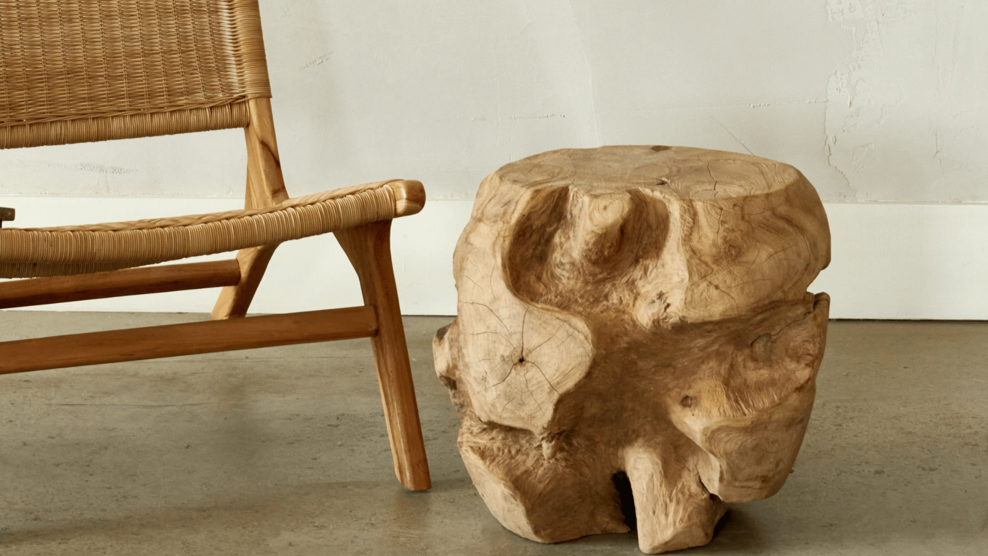 Erosion side table - antique teak