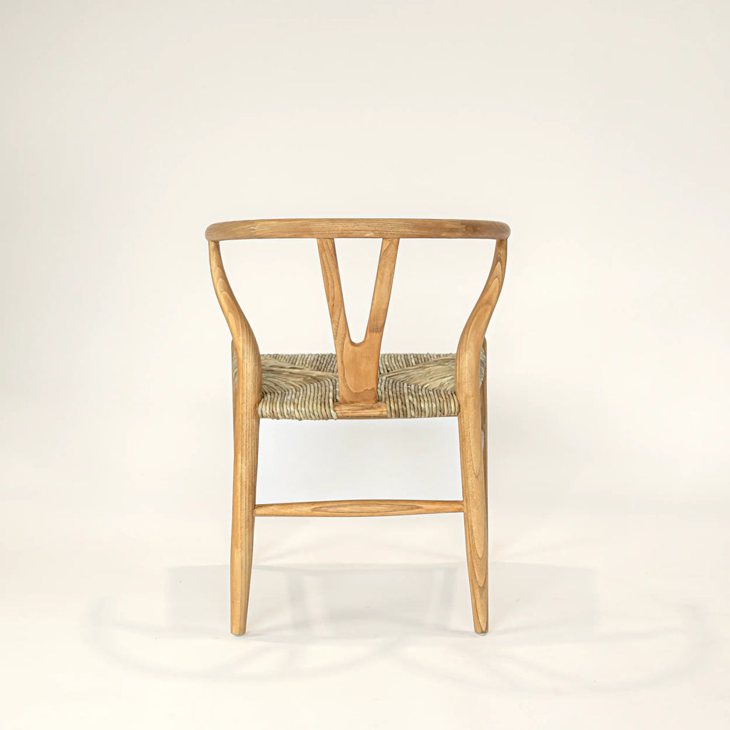 Wishbone chair in teak and banana bark