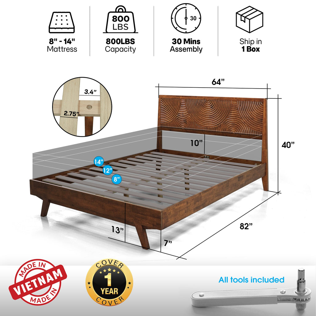 The Halden Solid Wood Bed Frame