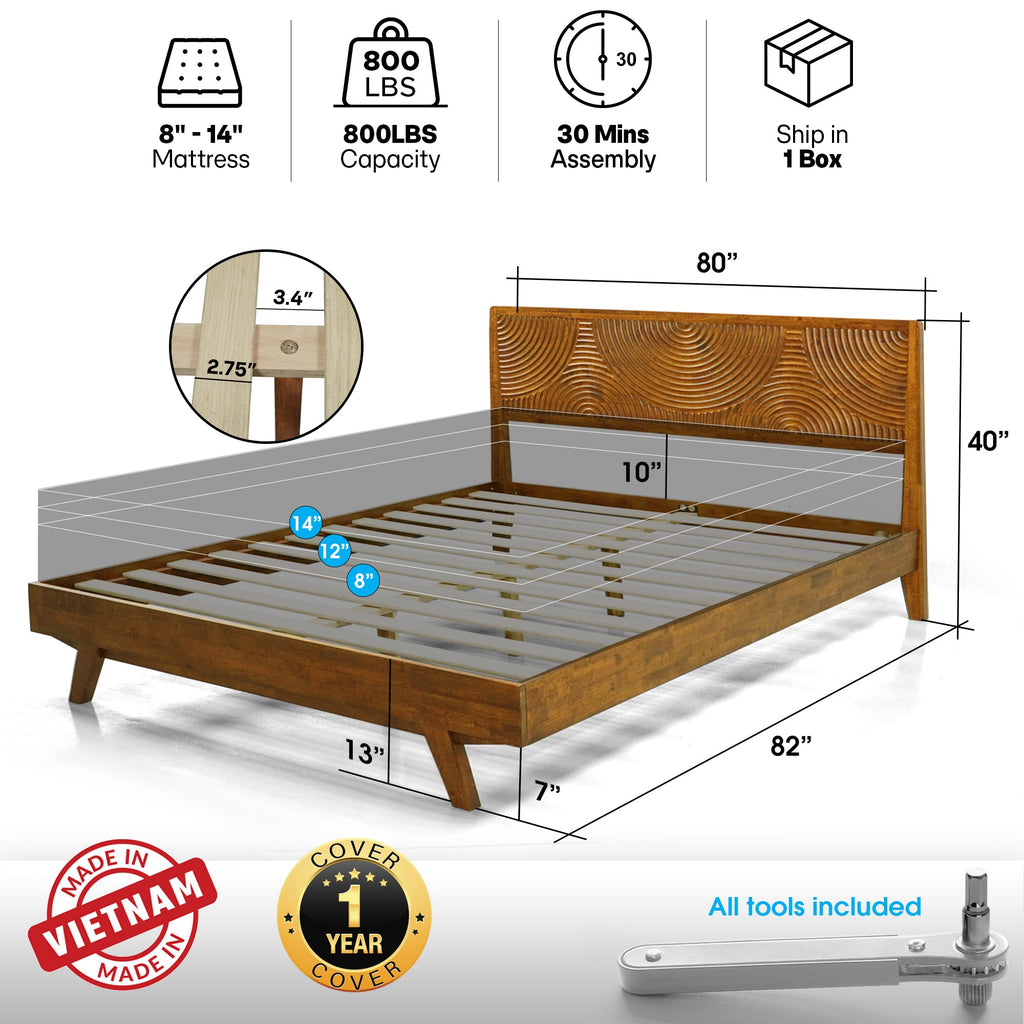 The Halden Solid Wood Bed Frame