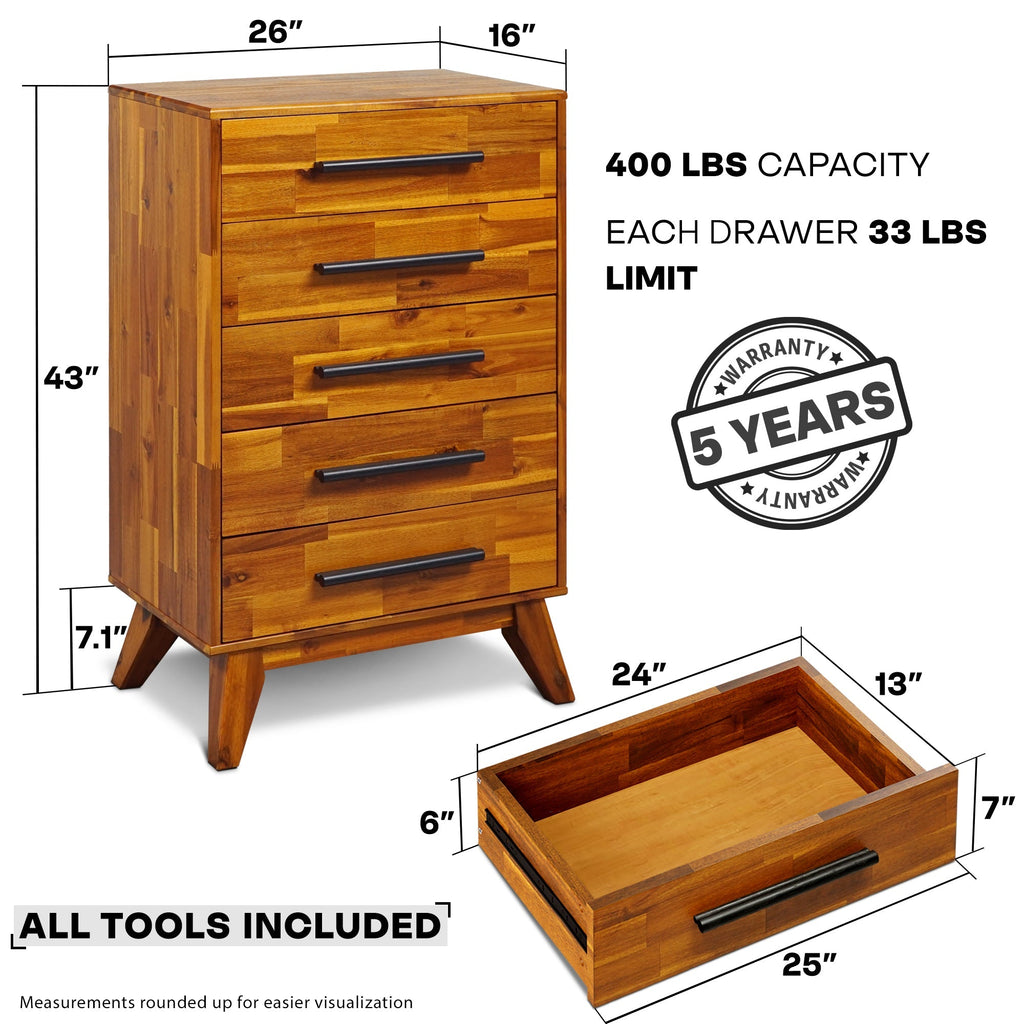Linea Solid Wood Dresser