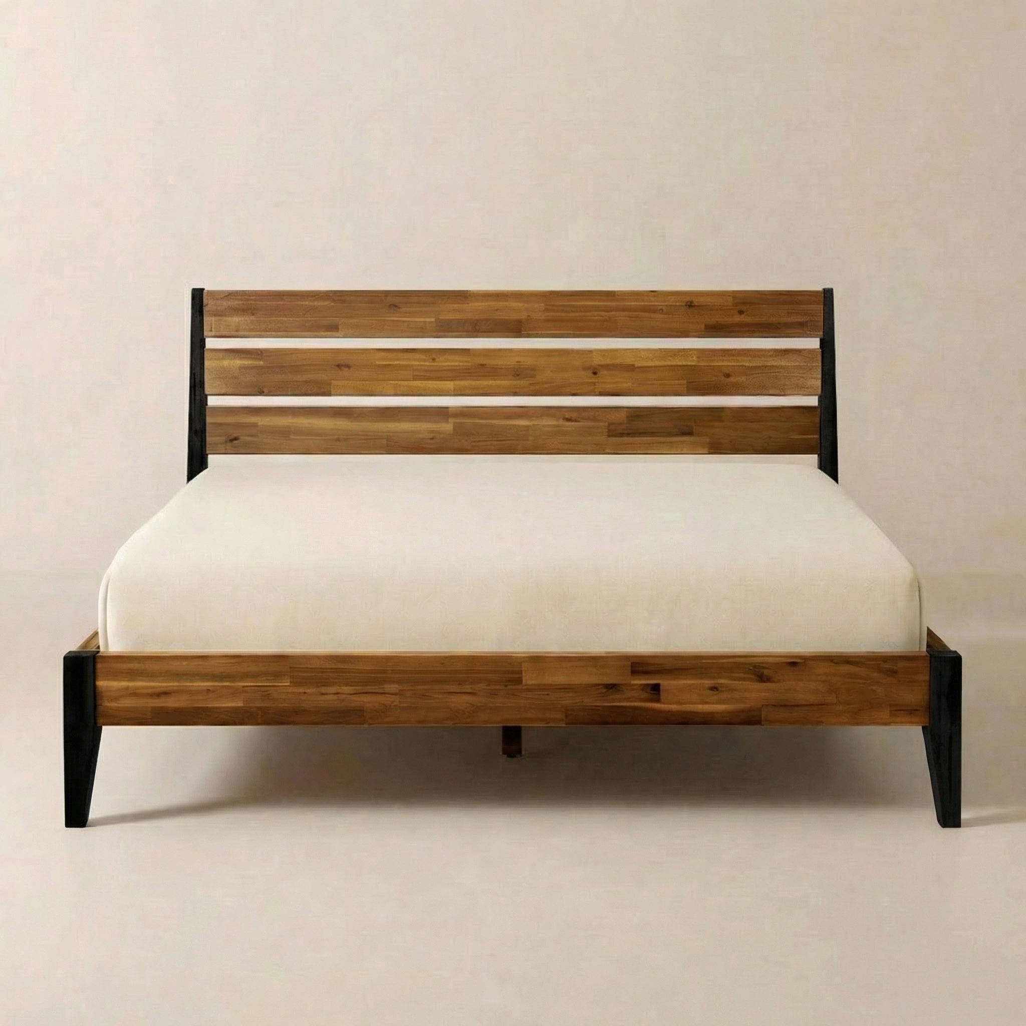 Emery Solid Wood Bed Frame & Nightstand