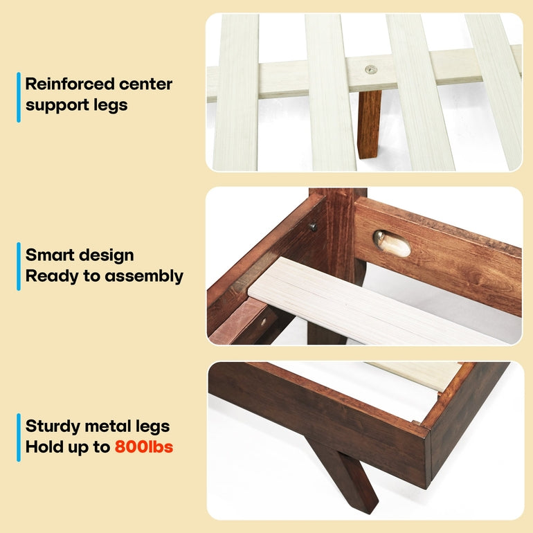 Harmony Solid Wood Platform Bed Frame