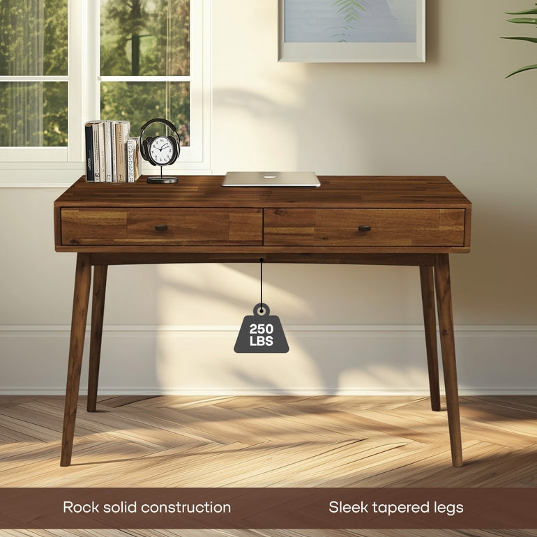 Lagom 48" Solid Wood Work Desk with Drawers