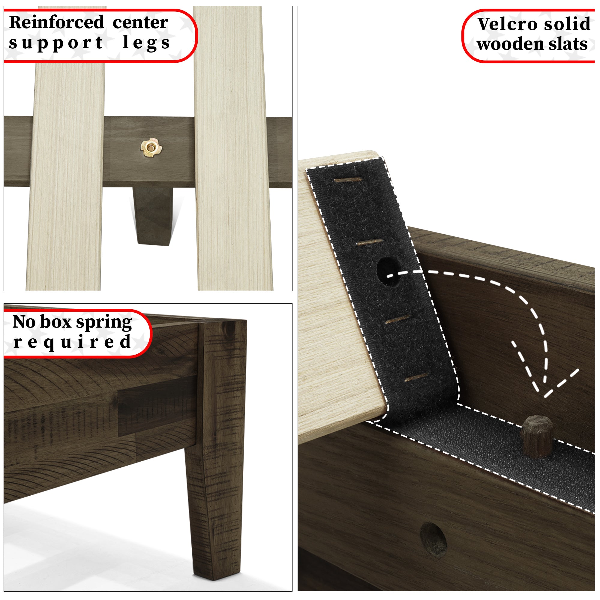 Sierra Deluxe Solid Wood Bed Frame